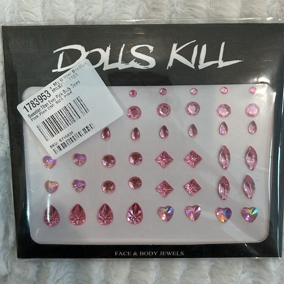 SUGAR THRILLZ DOLLS KILL MAKE UP FACE GEM & EYELASHES BUNDLE NEW W TAGS PINK - Picture 4 of 4